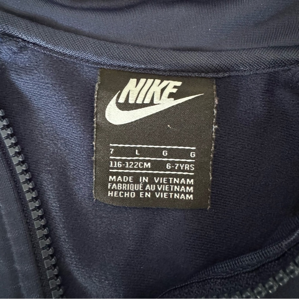 Nike Track Zip Up Jacket Blue & Black kids Size 7 - Picture 5 of 6
